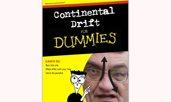 Ciorbea pe coperta cărţii "Continental Drift for Dummies".