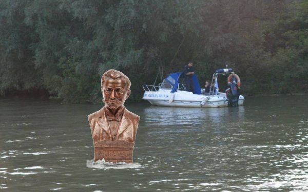 Poliţia Deltei a anunţat că un bust de bronz masiv al lui Spiru Haret a fost găsit plutind pe Dunăre.